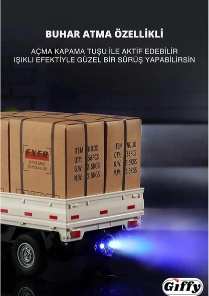 Uzaktan Kumandalı 2.4 Ghz RC Kamyonet Yük Taşıma Aracı Kapıları Açılabilen Sesli Işıklı Şarjlı - Resim 5