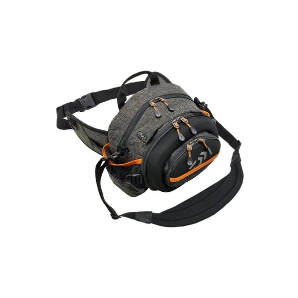 DAIWA BALIKÇI ÇANTASI GRİ TURUNCU BEL VE OMUZ ASKILI 30*22*18  Standart Standart ürün görseli 1
