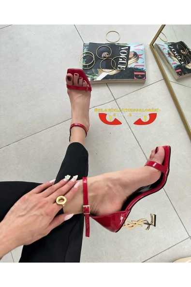 METAL YÜKSEK TOPUKLU KIRMIZI ZARİF STİLETTO ürün görseli 1