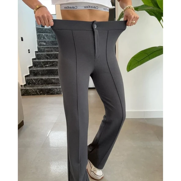 Lucky Life Kadın Yüksek Bel Full Likralı Krep Kumaş Pantolon - Resim 2