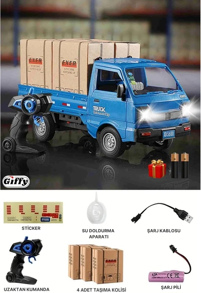 Uzaktan Kumandalı 2.4 Ghz RC Kamyonet Yük Taşıma Aracı Kapıları Açılabilen Sesli Işıklı Şarjlı - Resim 2