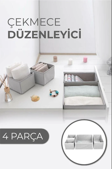 Çekmece Düzenleme Kutu Seti Organizer 4lü Set ürün görseli 1