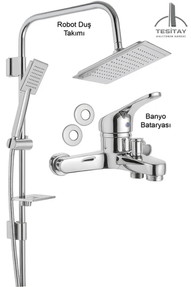 Banyo Bataryası ve Robot Duş Takımı Krom Renk ürün görseli 1