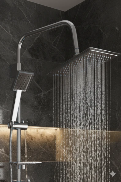 Lavabo Banyo Bataryası ve Robot Duş Seti Baston Model - Resim 5