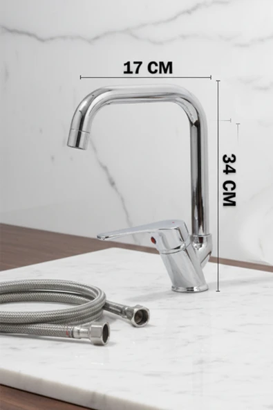 Lavabo Banyo Bataryası ve Robot Duş Seti Krom Renk Köşe Model - Resim 2