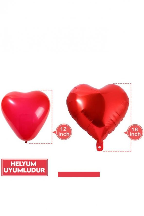 Beysüs Sevgililer Günü Süsleme Paketi Kırmızı Peluş Ayı, 500 Gül Yaprakları, Kalp Balon Seti, Love Balon - 4