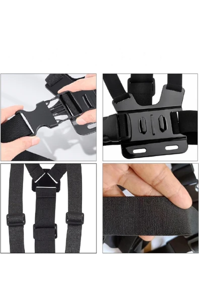 Aksiyon Kameraları İçin Çok Yönlü Göğüs Kayışı – Bisiklet, Motosiklet, Kayak, Trekking - Resim 6