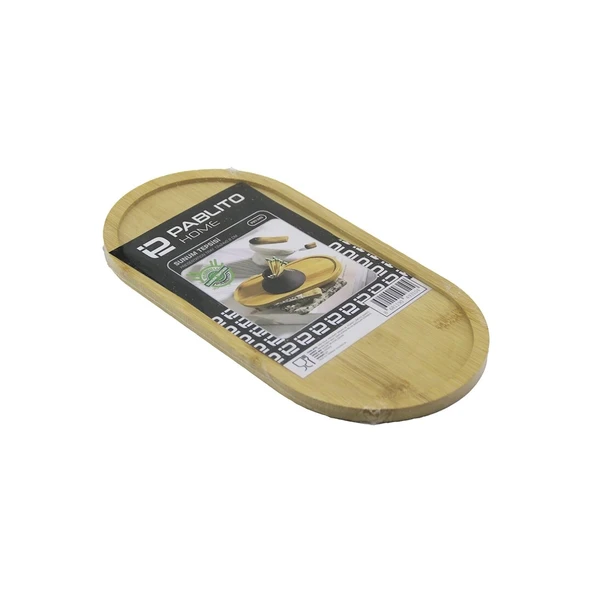 OVAL  AHŞAP BAMBU YAĞDANIK ALTLIK - SUNUM TEPSİ  12X24X0.8CM (5365) ürün görseli 1