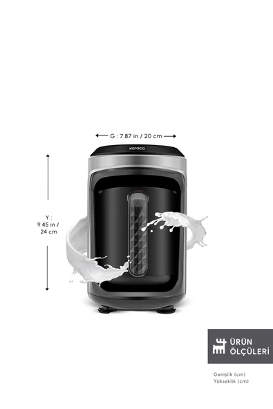 Hatır Hüps Quartz Közde, Sütlü İçecek Hazırlama Türk Kahve Makinesi 5 Fincan Kapasiteli Galaxy Grey - Resim 2