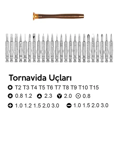 25 Parça Hassas Tornavida Seti Portetif Cep Tamir Seti - Resim 2