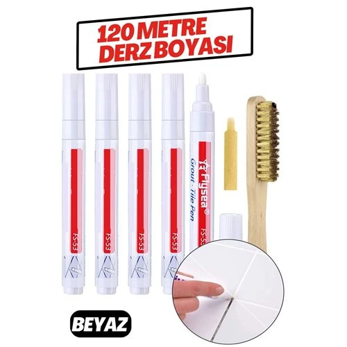 Derz Arası 120 Metre Boyama Rötüş Kalemi BEYAZ ürün görseli 1