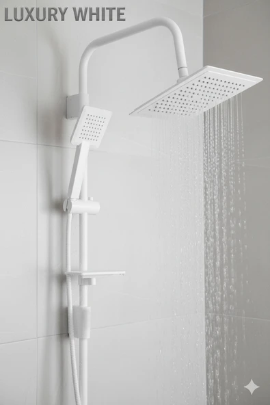 Mutfak Lavabo Banyo Bataryaları Robot Duş Seti Aksesuarlar Beyaz Renk Musluk Armatür Baston Model - Resim 4