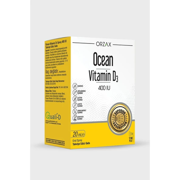Ocean Vitamin D3 400IU Sprey 20 ml ürün görseli 1