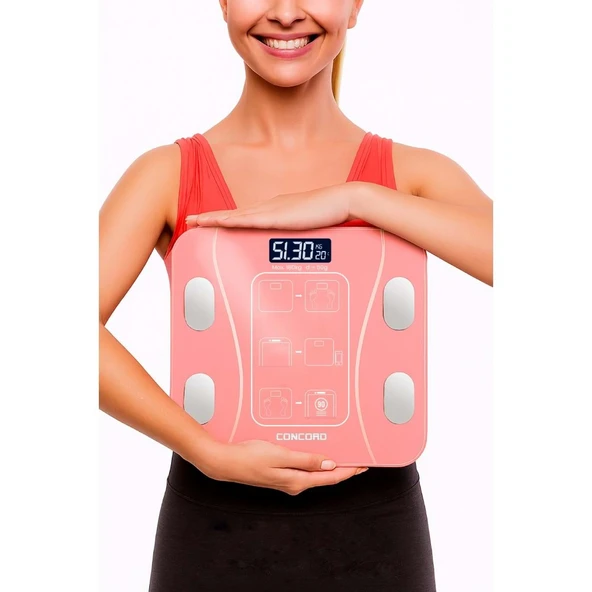 VERİ ANALİZLİ AKILLI TARTI (PEMBE) ürün görseli 1