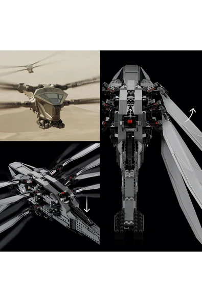 ® Icons Dune: Çöl Gezegeni Atreides Royal Ornithopter 10327 - 18+ Model Yapım Seti (1369P) - Resim 6