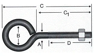 Kapalı Metrik Kanca M5 / 21x80 - 100 Adet - Resim 2