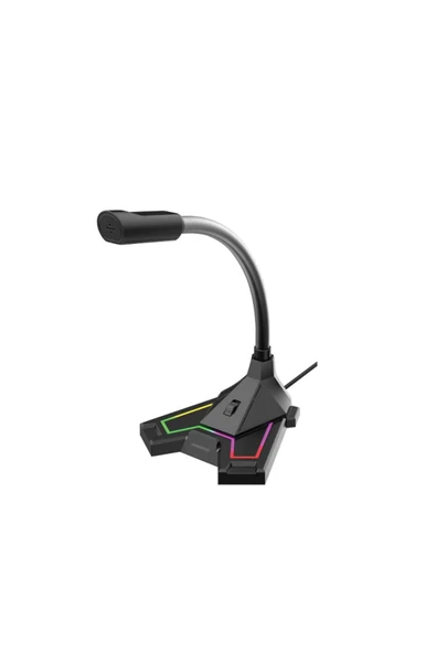 Polosmart PGS402 USB Kablolu RGB Aydınlatma Masaüstü Gaming Oyuncu Mikrofon Siyah ürün görseli 1