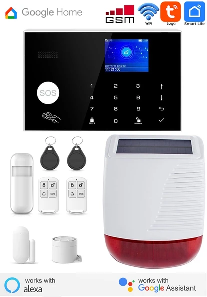 Tuya Akıllı Kablosuz (WiFi) Ev Güvenlik Alarm Seti Google Home Destekli ürün görseli 1