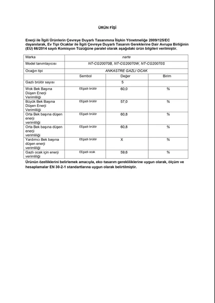 NARTE CG20070B - 70 CM , 5 Gözlü , Cam Ankastre Ocak , 6Yıl Garantili - Resim 4