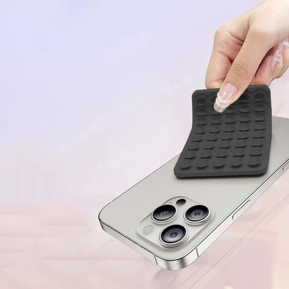 Kare Öpücüklü 01 Silikon Telefon Tutucu - Resim 5