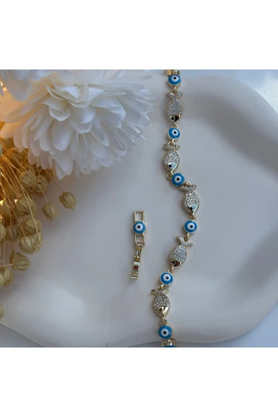 nesdesign Nazar Boncuklu Balıklı Bileklik (17+2 cm) ürün görseli 1