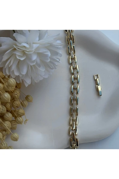 nesdesign Gold Taşlı Zincir Bileklik (17+2 cm) ürün görseli 1