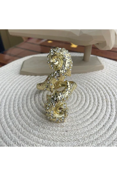 nesdesign ZR Model Taşlı Deniz Kabuğu Kelepçe - Resim 3