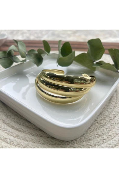 nesdesign MNG Dalga Form Gold Kelepçe - Resim 3