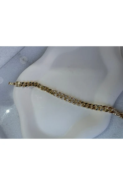 nesdesign 14K Özel Seri Zirkon Taşlı Zincir Bileklik (17+2 cm) - Resim 2