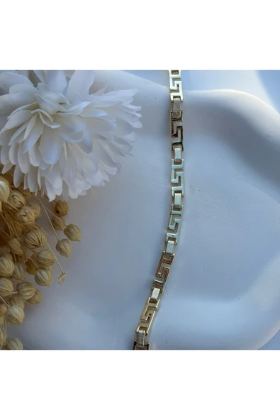 nesdesign 14K Özel Seri Labirent Model Zincir Bileklik (17+2 cm) - Resim 2