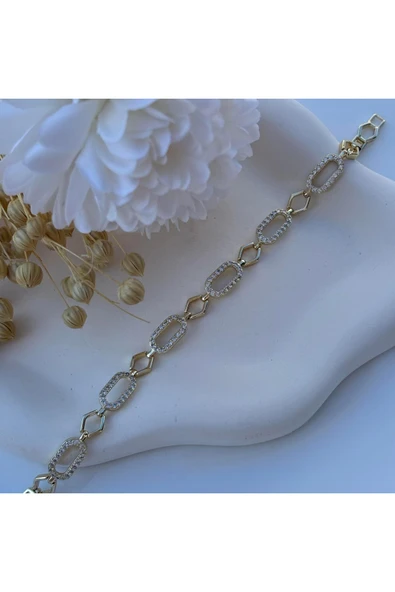 nesdesign 14K Özel Seri Taşlı Zarif Bileklik (17+2 cm) - Resim 2