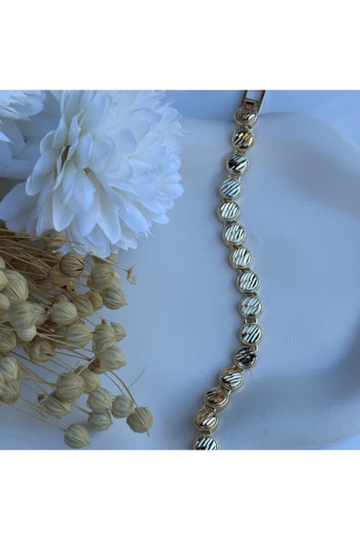 nesdesign 14K Özel Seri Yuvarlak Desenli Bileklik ürün görseli 1