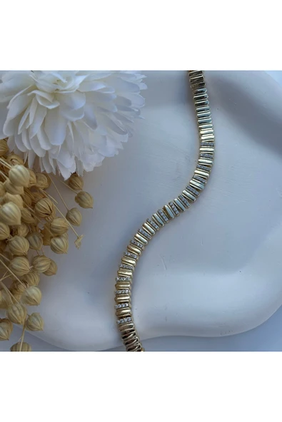 nesdesign 14K Özel Seri İnce Taşlı Zincir Bileklik ürün görseli 1