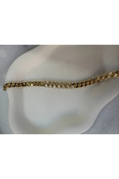 nesdesign 14K Özel Seri Zirkon Taşlı Zincir Bileklik (17+2 cm) ürün görseli 1