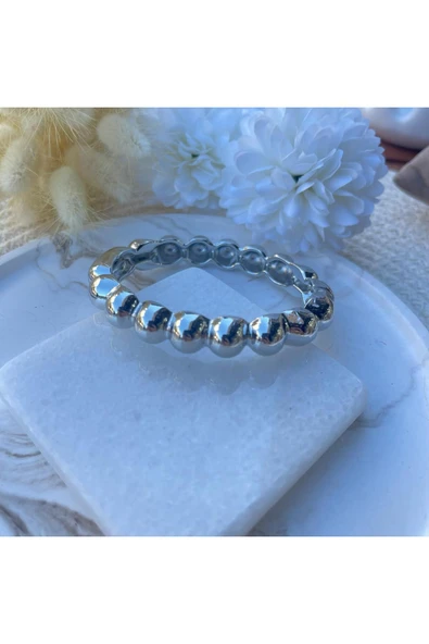 nesdesign Gümüş Boncuk Kelepçe ürün görseli 1