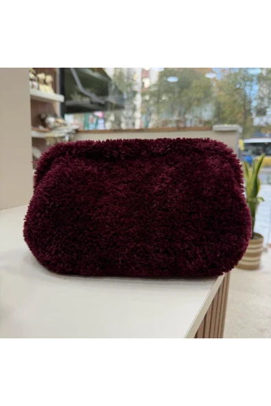 nesdesign Bordo Teddy Clutch Çanta ürün görseli 1