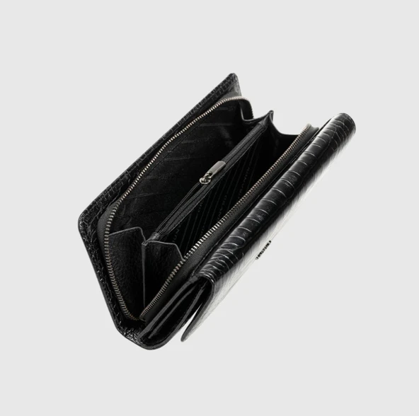 Grande Uzun Cüzdan Çok Bölmeli Premium Deri Dokulu Hakiki Deri - Resim 3