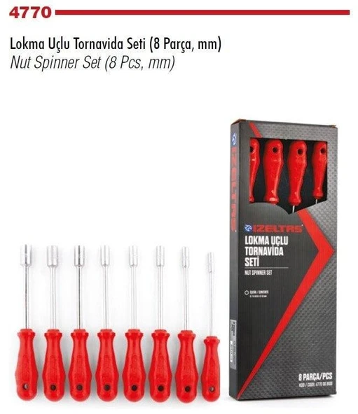 İzeltaş 4770 00 8108 Lokma Uçlu Tornavida Takımı 8 Parça ürün görseli 1