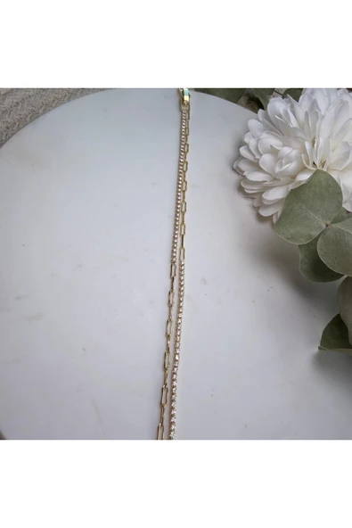 nesdesign Ataç Zincirli İki Sıra Tamtur Bileklik (17 cm) ürün görseli 1