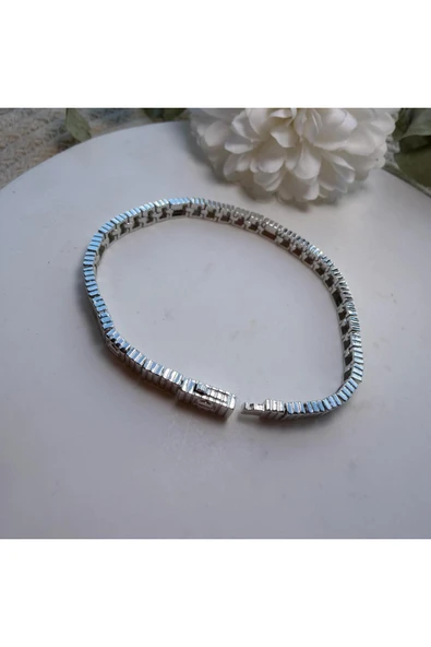 nesdesign Altın Kaplama CRT Love Model Silver Bileklik (18 cm) - Resim 2