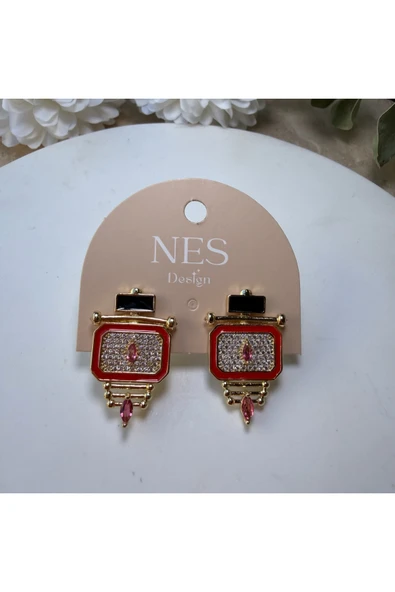 nesdesign Kırmızı Peacock Moment Küpe ürün görseli 1