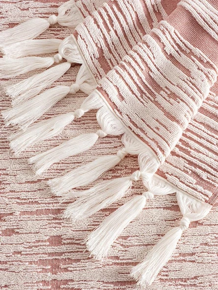 Pamuk Tekli Havlu Jakarlı Karna Premıum Stella - 70 x 140 - Resim 5