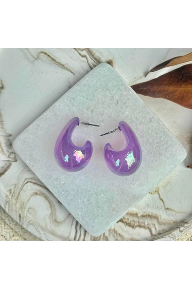 nesdesign Mor Hologram Damla Küpe ürün görseli 1