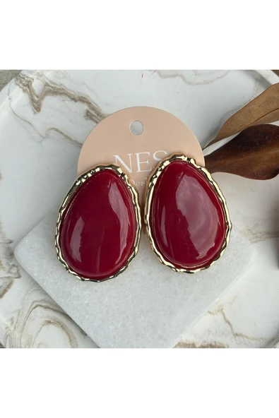 nesdesign Bordo Damla Model Küpe ürün görseli 1