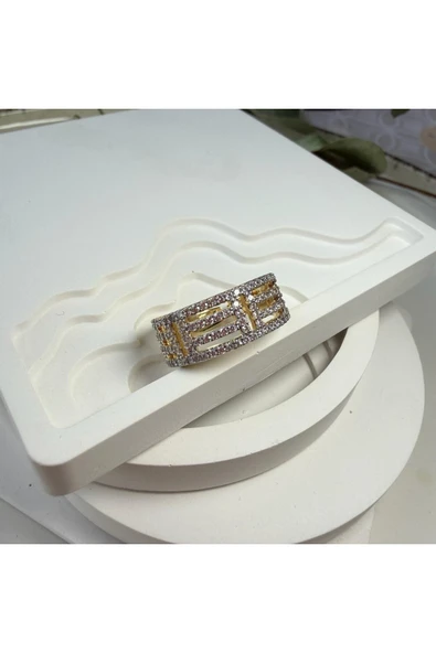 nesdesign Beş Taşlı Çizgi Model Ayarlanabilir Şık Yüzük ürün görseli 1