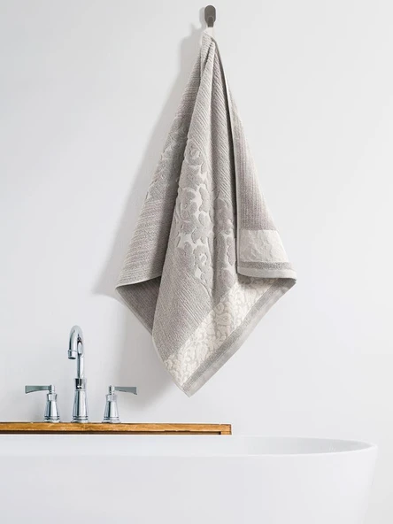 Pamuk Tekli Havlu Jakarlı Karna Premıum Sıbell - 70 x 140 - Resim 8