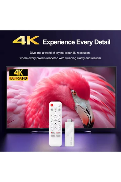 H96Max RK3518 Mini 4k Tv Stick Android 14 Akıllı Kutu 2gb 16gb Wifi6 Google Sesli Komut Netflix - Resim 7