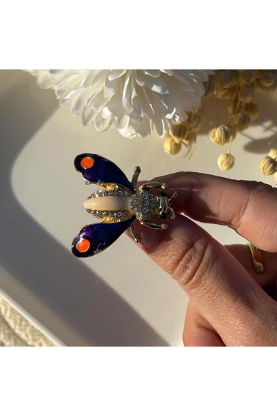 nesdesign Mor Kanatlı Böcek Broş ürün görseli 1