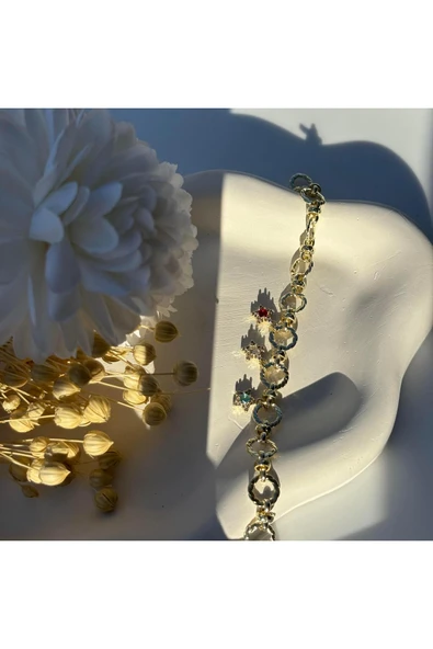 nesdesign Renkli Taşlı Yıldızlı Halka Bileklik (17 cm) ürün görseli 1