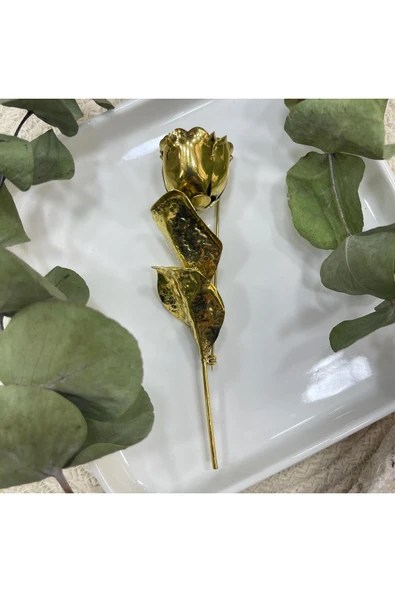 nesdesign ZR Eskitme Gold Gül Broş - Resim 2